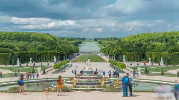 De Latona Fontein in de Tuin van Versailles timelapse in Frankrijk. — Stockvideo