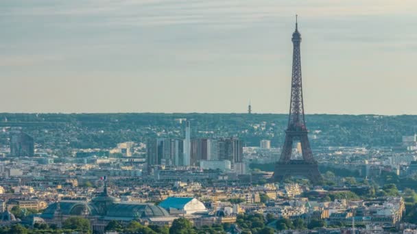 パリのパノラマタイムラプス、フランス。モンマルトルの聖ハート大聖堂からの眺め｜Sacre-Coeur . — ストック動画