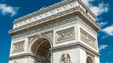 Star timelapse Arc de Triomphe zafer takı tepesinden Paris en ünlü anıtlarından biridir