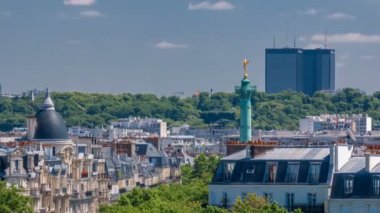 Paris 'in Panorama' sı. Arap Dünyası Enstitüsü du Monde Arabe binasından görüntü. Fransa.