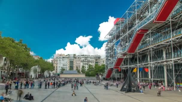 Fasada Centrum Georges Pompidou timelapse w Paryżu, Francja. — Wideo stockowe