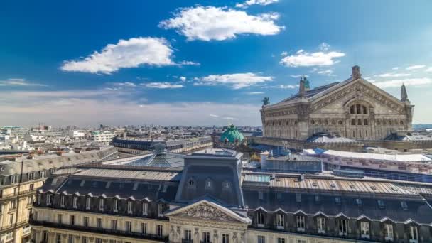 Вид зверху Palais або Оперу Гарньє Національна музична академія timelapse в Парижі. — стокове відео