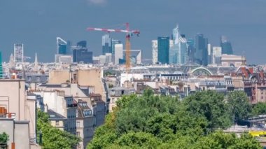 Paris 'in Panorama' sı. Arap Dünyası Enstitüsü du Monde Arabe binasından görüntü. Fransa.