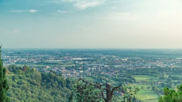 Vista medieval Upper Bergamo timelapse - bela cidade medieval no norte da Itália — Vídeo de Stock