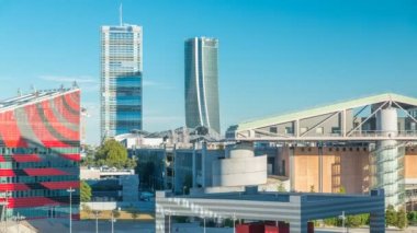 Portello timelapse, Milan, İtalya, yeni alanında modern binalar