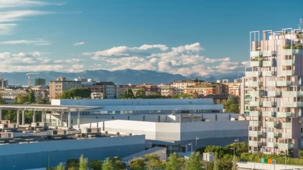 Moderne gebäude in der neuen gegend von portello timelapse, milan, italien — Stockvideo