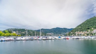Manzara ile Como Gölü timelapse, Lombardiya, İtalya