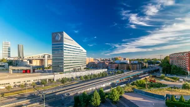 Moderna byggnader i det nya området i Portello timelapse, Milano, Italien — Stockvideo