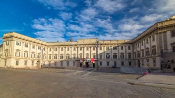O hiperlapso temporal do Palácio Real de Milão. Milão, Itália — Vídeo de Stock