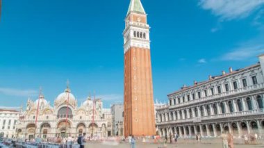 San Marco campanile timelapse çan kulesi Saint Mark Katedrali, Saint Mark Meydanı Venedik