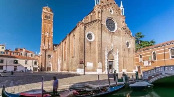 Basilica di Santa Maria Gloriosa dei Frari timelapse. Venedig, Italien — Stockvideo