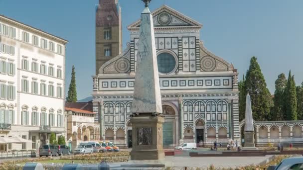 Santa Maria Novella Bazilikası sesteş kare timelapse Floransa içinde — Stok video