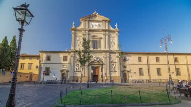 Church and museum of the Convent of San Marco timelapse hyperlapse, на площади Сан-Марко . — стоковое видео
