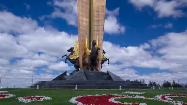 Στέλλα «αστέρι της Αστάνα.» Αστάνα, κοντά το αεροδρόμιο Καζακστάν timelapse hyperlapse. Astana, Καζακστάν — Αρχείο Βίντεο