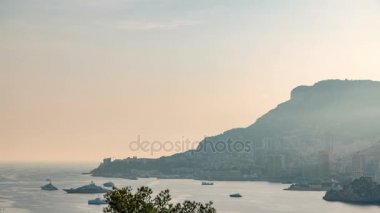 Monte Carlo, Monako Cityscape timelapse yaz gün batımı sırasında.