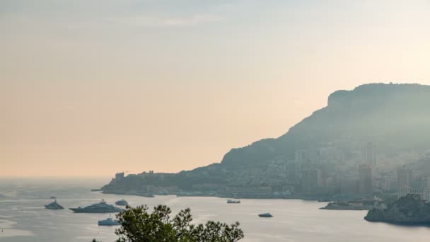 Panoráma města timelapse z Monte Carlo, Monako během letní západ slunce. — Stock video