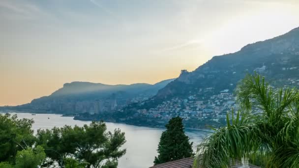 Paesaggio urbano timelapse di Monte Carlo, Monaco durante il tramonto estivo . — Video Stock