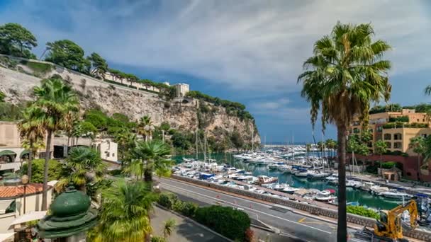 Panoramik Fontvieille timelapse - Monaco yeni İlçe. — Stok video