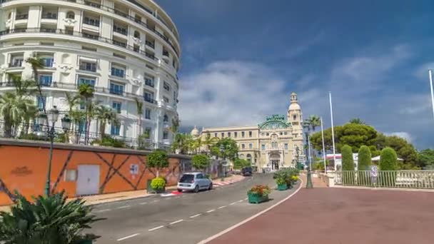 Um dos lados do hiperlapso temporal do Monte Carlo Casino — Vídeo de Stock