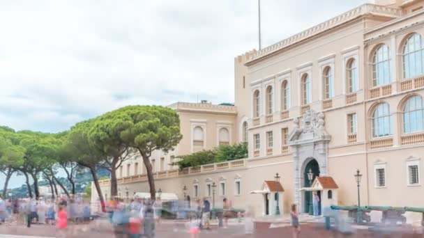 Princes palats i Monaco timelapse - det är den officiella residenset för prinsen av Monaco. — Stockvideo