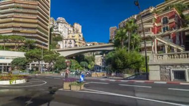 Monaco kilise Sainte adamak köprü Prensliği dağ şehir devlet timelapse hyperlapse.