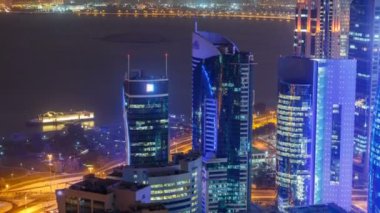 Batı Körfezi bölgesinin ufuk çizgisi Doha Zaman Çizelgesi, Katar.