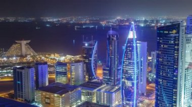 Batı Körfezi bölgesinin ufuk çizgisi Doha Zaman Çizelgesi, Katar.