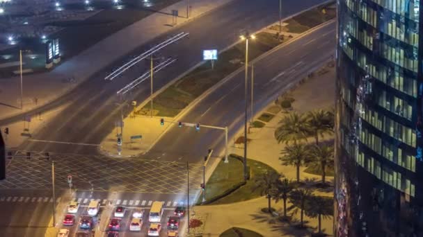 A West Bay terület látképe a katari Doha Timelapse tetejéről. — Stock videók