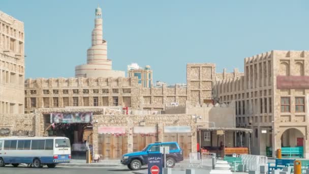 Souq Waqif timelapse in Doha, Katar. — Stock video