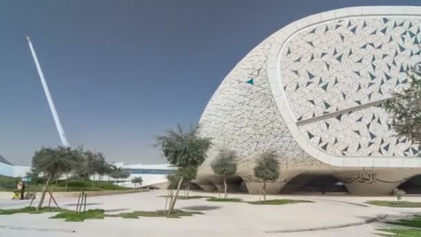 Utsikt över Education City Complex timelapse hyperlapse lanserades av Qatar Foundation i Doha. — Stockvideo