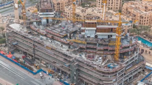 Bouwplaats in timelapse van Dubai, Verenigde Arabische Emiraten — Stockvideo