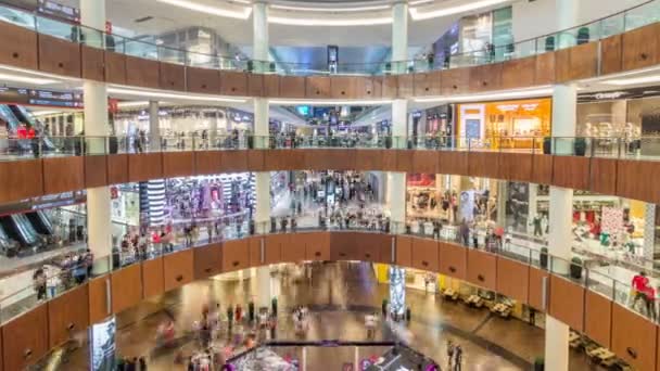 All'interno del Dubai Mall timelapse vista dall'alto . — Video Stock