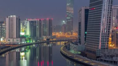Dubai şehrinin ritmi, havadan zamana geçiş zamanı.