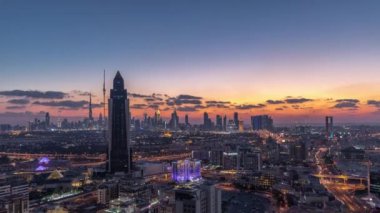 Lüks Dubai şehrinde, hava manzaralı lüks şehir, Birleşik Arap Emirlikleri Zamanı