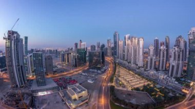 Dubai 'deki Panorama Panorama' da gece gündüz havadan zaman geçiyor..