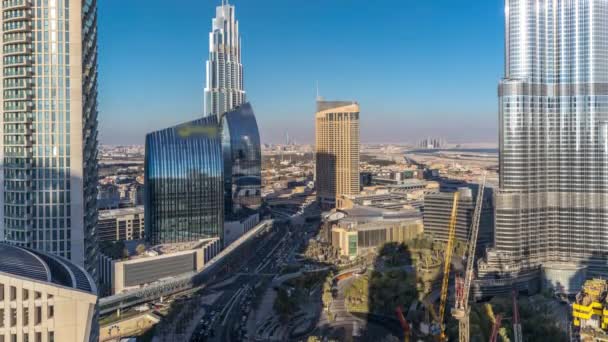 Élet város délután magas épületek Timelapse Aerial — Stock videók