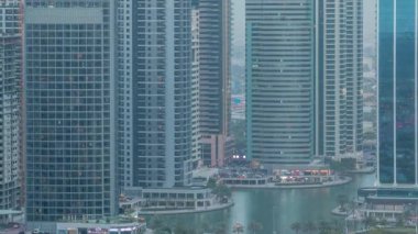 Jumeirah göl kuleleri dubai gece timelapse ilçe konut ve ofis binaları