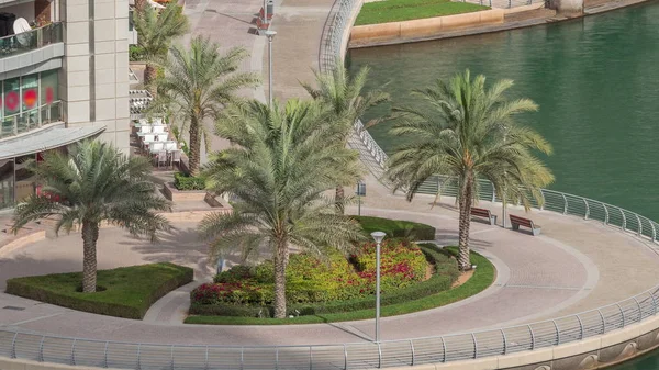 Uferpromenade in Dubai Marina Luftaufnahme. dubai, vereinigte arabische emirate — Stockfoto