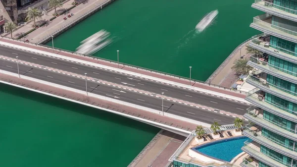Uferpromenade in Dubai Marina Luftaufnahme. dubai, vereinigte arabische emirate — Stockfoto