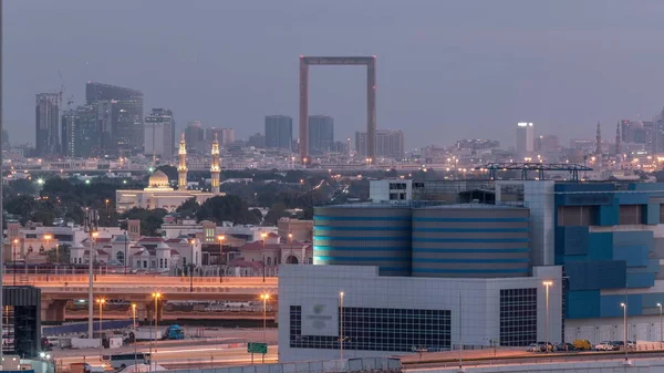 Ритм міста Дубай повітряний таймелапс — стокове фото