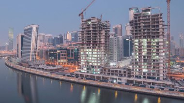 Dubai şehrinin ritmi, havadan zamana geçiş zamanı.