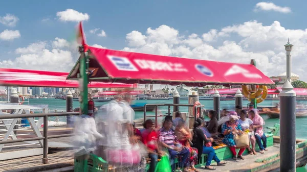 A water taxi boat station in Deira timelapse.