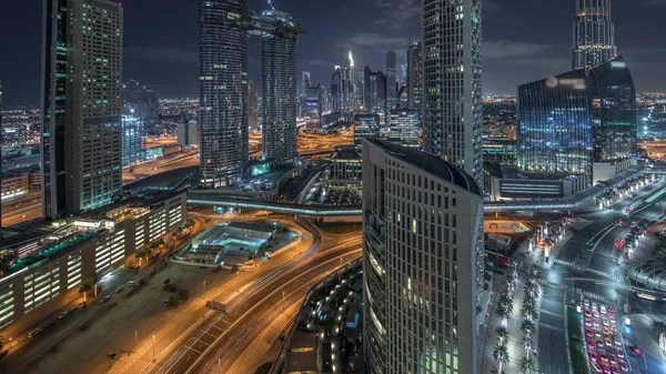 Luchtfoto van nieuwe wolkenkrabbers en hoge gebouwen Timelapse — Stockfoto