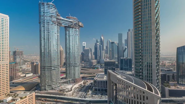 Aerial view of new skyscrapers and tall buildings Timelapse — Stock Photo, Image