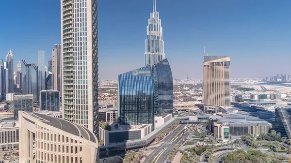 Aerial view of new skyscrapers and tall buildings Timelapse — Stock Photo, Image