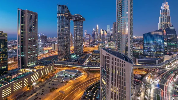 Вид с воздуха на новые и высокие здания Timelapse — стоковое фото