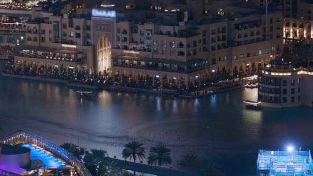 独具特色的迪拜喷泉池夜景 — 图库视频影像
