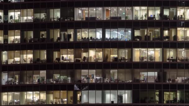 Windows di Skyscrapers International Business Center City di malam hari ^ timelapse, Moscow, Russia — Stok Video