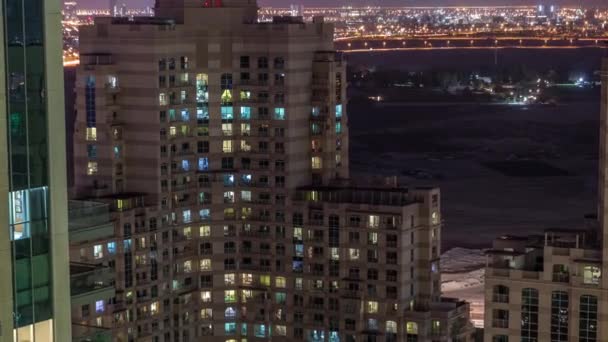 Verde vista aérea do distrito de topo timelapse noite . — Vídeo de Stock