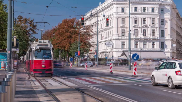 Rush Hour Traffic On Universitatsring Street Downtown Of Vienna — Stock Photo, Image